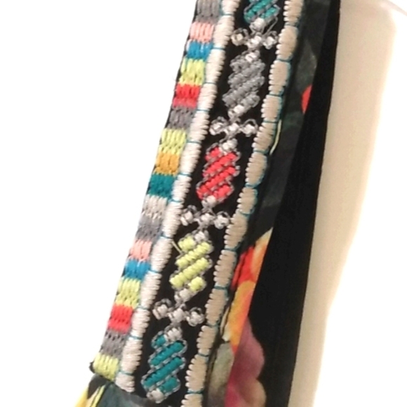 JOHNNY WAS MIXED PRINT BLACK SILK TANK DRESS SIZE SMALL EUC - Picture 7 of 14